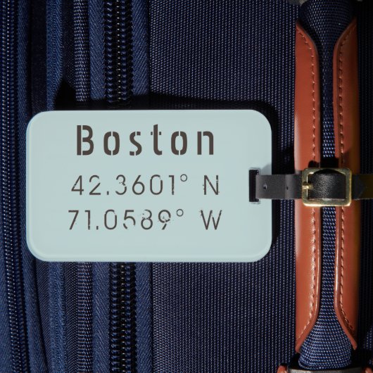 Boston Latitude & Longitude Gepäckanhänger (Vorderseite Insitu 4)