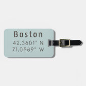 Boston Latitude & Longitude Gepäckanhänger (Vorderseite horizontal)