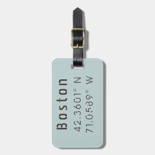 Boston Latitude & Longitude Gepäckanhänger (Vorderseite vertikal)