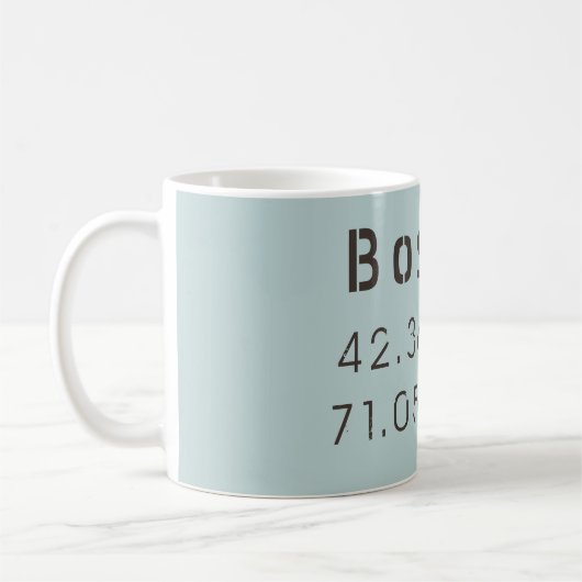 Boston Latitude & Longitude Kaffeetasse (Links)