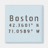 Boston Latitude Longitude Magnet (Vorne)