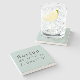 Boston Latitude Longitude Steinuntersetzer