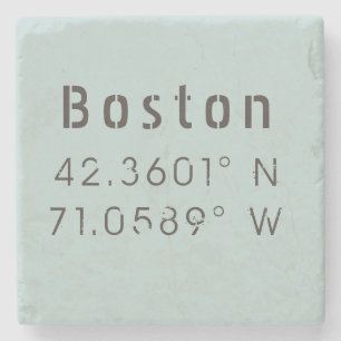 Boston Latitude Longitude Steinuntersetzer