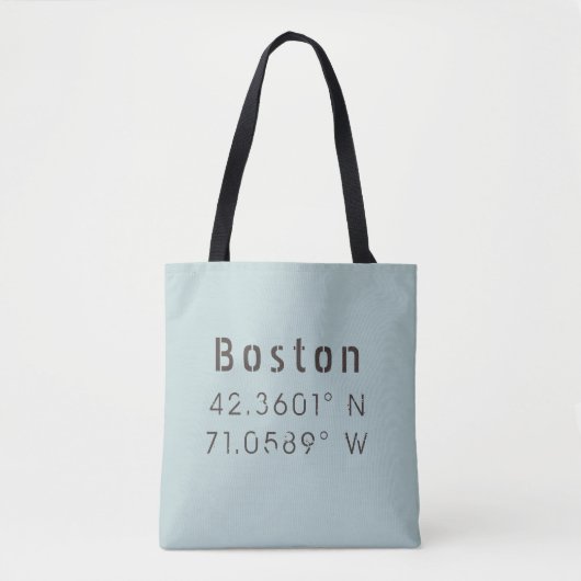 Boston Latitude & Longitude Tasche (Vorderseite)