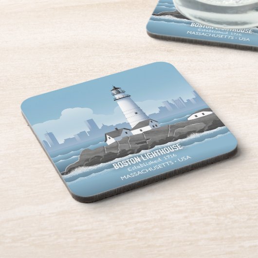 Boston Leuchtturm Getränkeuntersetzer (Linke Seite)