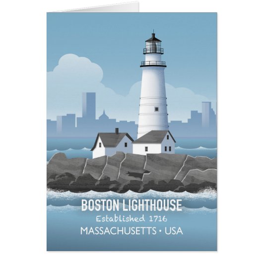 Boston Leuchtturm Karte (Vorne)