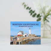 Boston Leuchtturm, Massachusetts Postkarte (Stehend Vorderseite)
