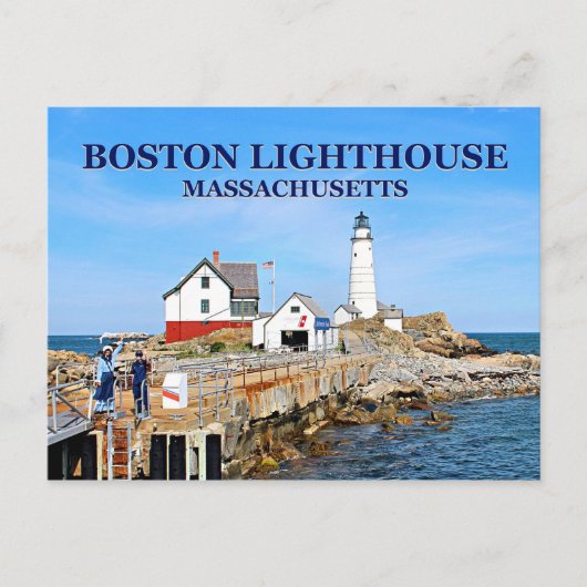 Boston Leuchtturm, Massachusetts Postkarte (Vorderseite)