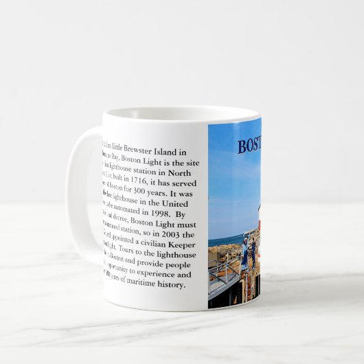 Boston-Leuchtturm, Massachusetts-Tasse Kaffeetasse (Vorderseite Links)