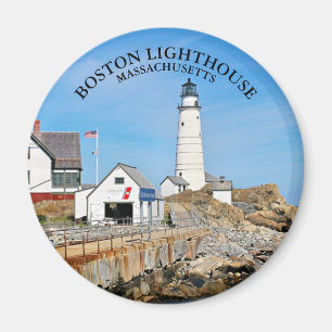 Boston-Leuchtturm, runder Magnet Massachusetts