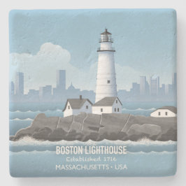 Boston Leuchtturm Steinuntersetzer