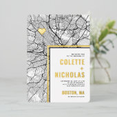 Boston Liebe Locator | City Map Folieneinladung (Stehend vorne)