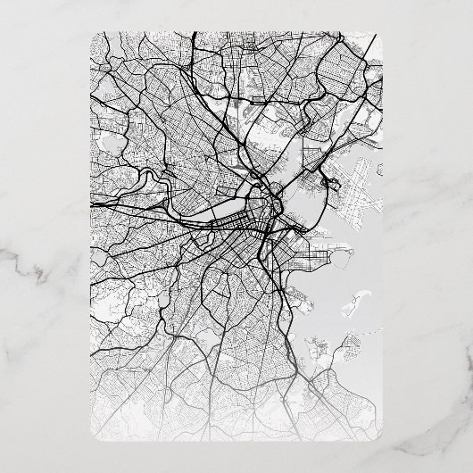 Boston Liebe Locator | City Map Folieneinladung (Rückseite)