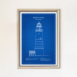 Boston Light Leuchtturm - Massachusetts – AD Poster