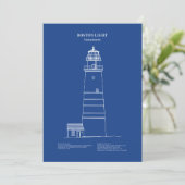 Boston Light Lighthouse - Massachusetts - AD Dankeskarte (Stehend Vorderseite)