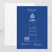 Boston Light Lighthouse - Massachusetts - AD Dankeskarte (Vorne/Hinten)