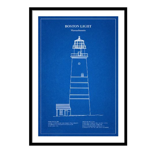 Boston Light Lighthouse - Massachusetts - AD Fotodruck