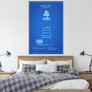 Boston Light Lighthouse - Massachusetts - AD Leinwanddruck