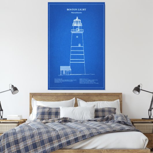 Boston Light Lighthouse - Massachusetts - AD Leinwanddruck (Insitu (Schlafzimmer))