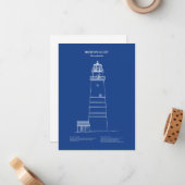 Boston Light Lighthouse - Massachusetts - AD Mitteilungskarte (Vorderseite/Rückseite Beispiel)