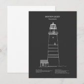 Boston Light Lighthouse - Massachusetts - AD Mitteilungskarte (Vorne/Hinten)