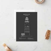 Boston Light Lighthouse - Massachusetts - AD Mitteilungskarte (Vorderseite/Rückseite Beispiel)