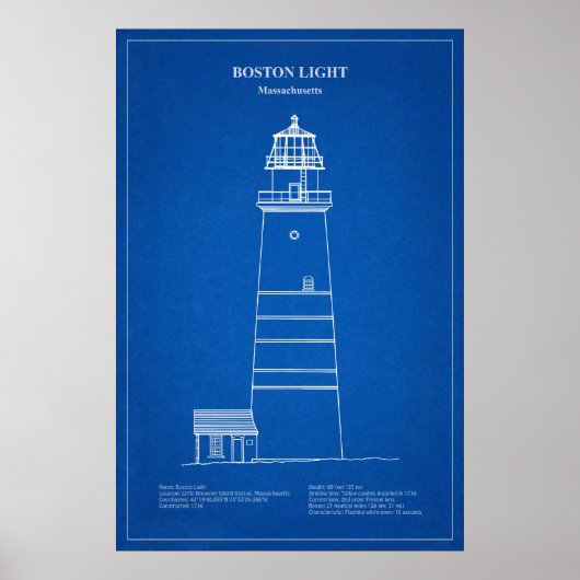 Boston Light Lighthouse - Massachusetts - AD Poster (Vorne)