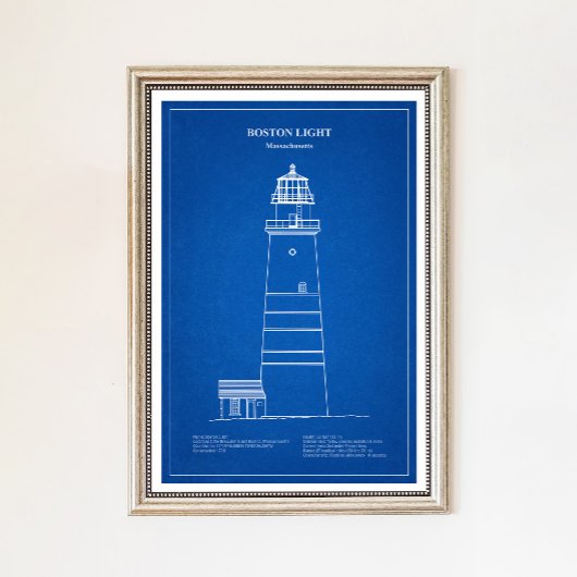 Boston Light Lighthouse - Massachusetts - AD Poster
