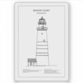 Boston Light Lighthouse - Massachusetts - BD Aufkleber (Vorderseite)