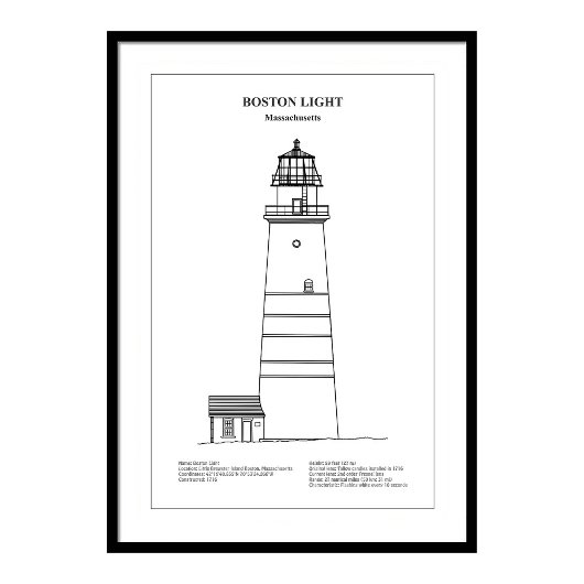 Boston Light Lighthouse - Massachusetts - BD Fotodruck