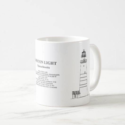 Boston Light Lighthouse - Massachusetts - BD Kaffeetasse (VorderseiteRechts)