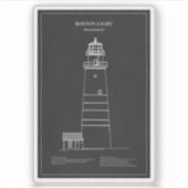 Boston Light Lighthouse - Massachusetts - PD Aufkleber (Vorderseite)