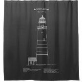Boston Light Lighthouse - Massachusetts - PD Duschvorhang (Vorderseite)