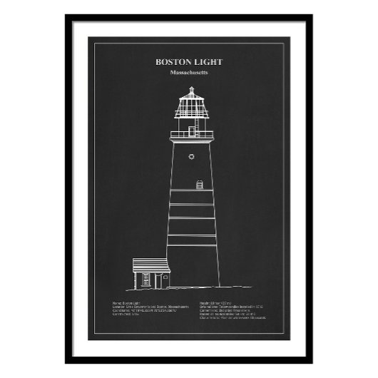 Boston Light Lighthouse - Massachusetts - PD Fotodruck