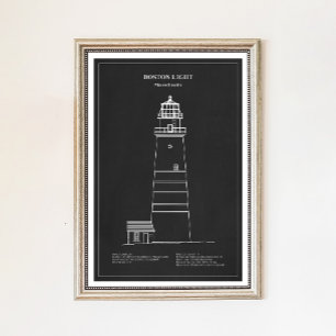 Boston Light Lighthouse - Massachusetts - PD Poster