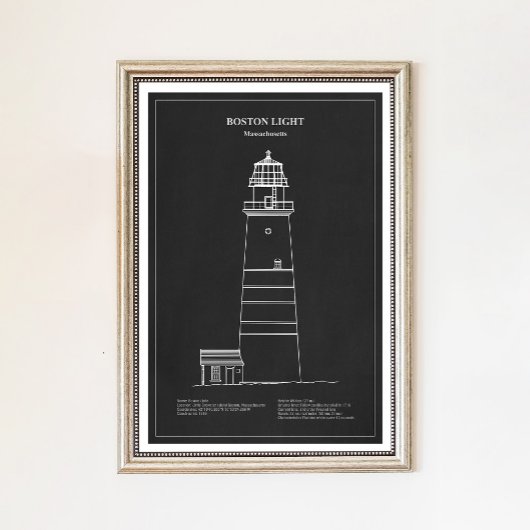 Boston Light Lighthouse - Massachusetts - PD Poster