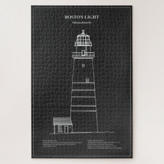Boston Light Lighthouse - Massachusetts - PD Puzzle (Vertikal)