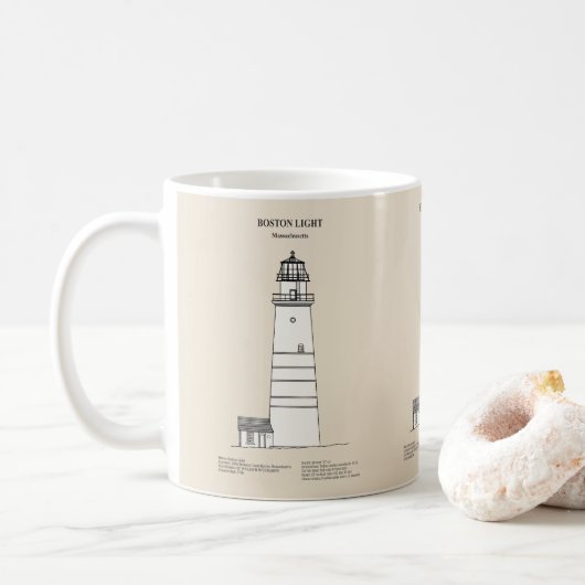Boston Light Lighthouse - Massachusetts - SBD Kaffeetasse (Mit Donut)