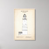 Boston Light Lighthouse - Massachusetts - SBD Leinwanddruck (Vorderseite)