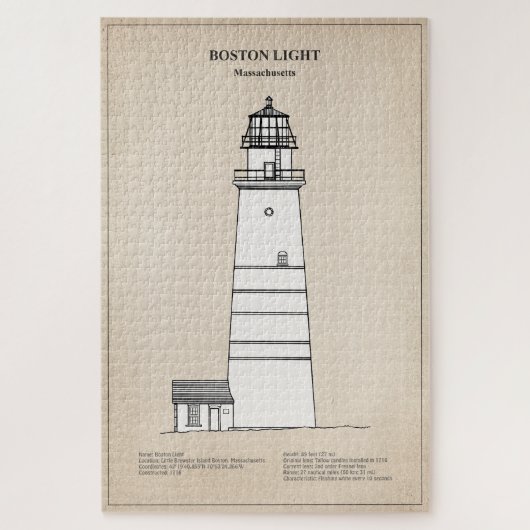 Boston Light Lighthouse - Massachusetts - SBD Puzzle (Vertikal)