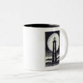 Boston Light Lighthouse Moon Zweifarbige Tasse (VorderseiteRechts)