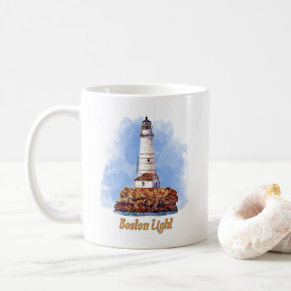 Boston Light Lighthouse Watercolor - Massachusetts Kaffeetasse