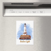 Boston Light Lighthouse Watercolor - Massachusetts Magnet (In Situ (Geschirrspüler))
