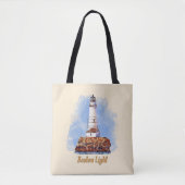 Boston Light Lighthouse Watercolor - Massachusetts Tasche (Vorderseite)