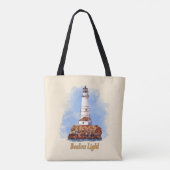 Boston Light Lighthouse Watercolor - Massachusetts Tasche (Rückseite)