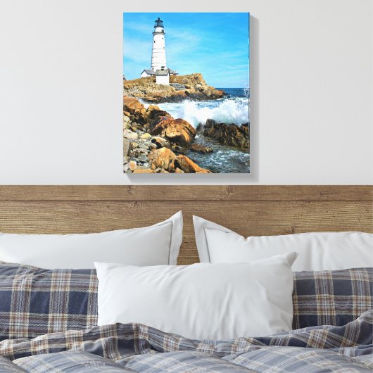 Boston Lighthouse, Massachusetts Leinwanddruck (Insitu (Schlafzimmer))