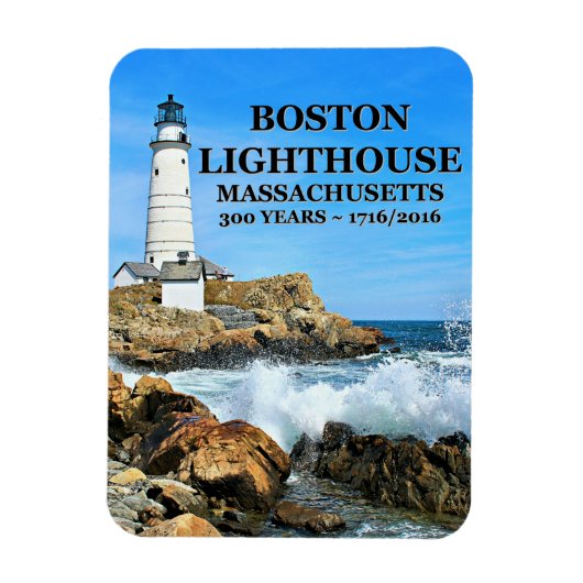 Boston Lighthouse, Massachusetts Magnet (Vertikal)