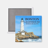Boston Lighthouse, Massachusetts Magnet (Vorderseite/Rückseite)