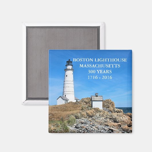 Boston Lighthouse, Massachusetts Magnet (Vorderseite/Rückseite)
