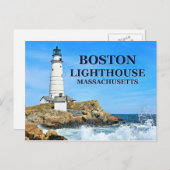 Boston Lighthouse, Massachusetts Postkarte (Vorne/Hinten)